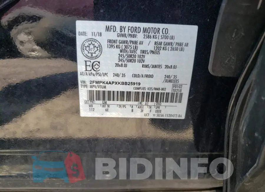 2FMPK4APXKBB25919 Photo# 10