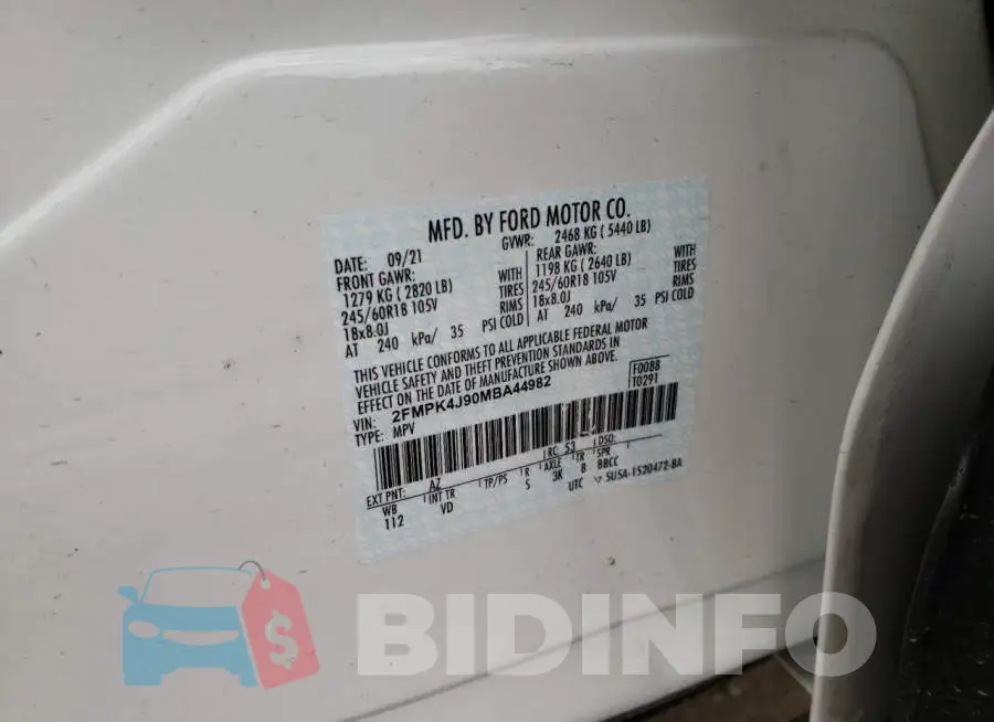 2FMPK4J90MBA44982 Photo# 10