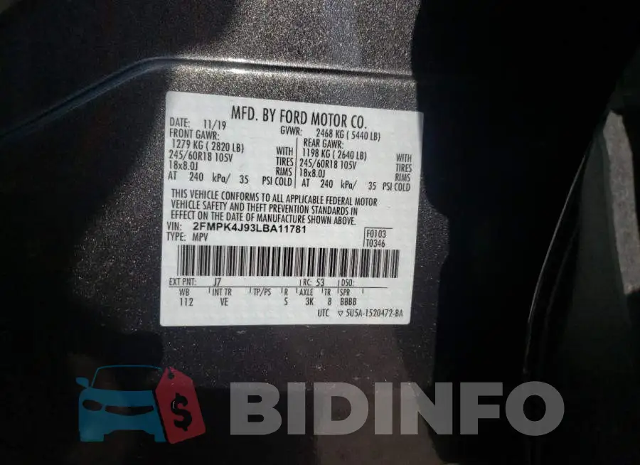 2FMPK4J93LBA11781 Photo# 10