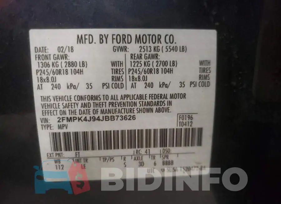 2FMPK4J94JBB73626 Photo# 10