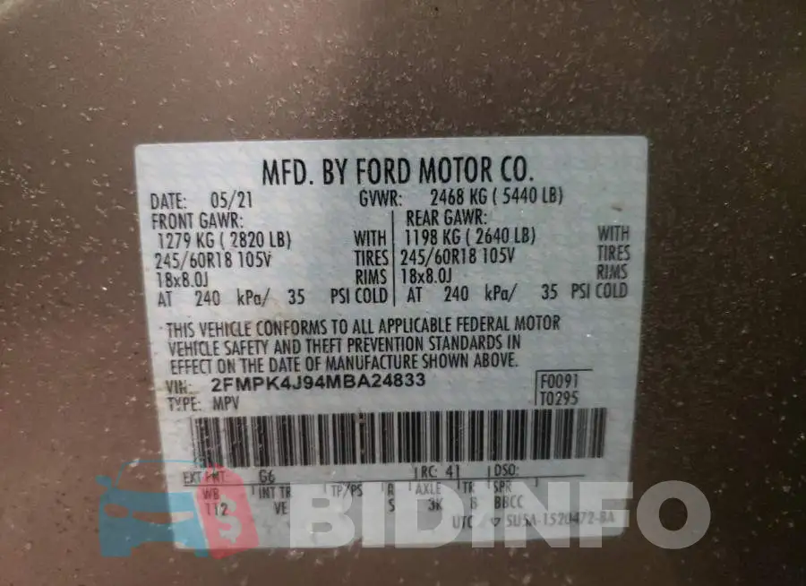 2FMPK4J94MBA24833 Photo# 10