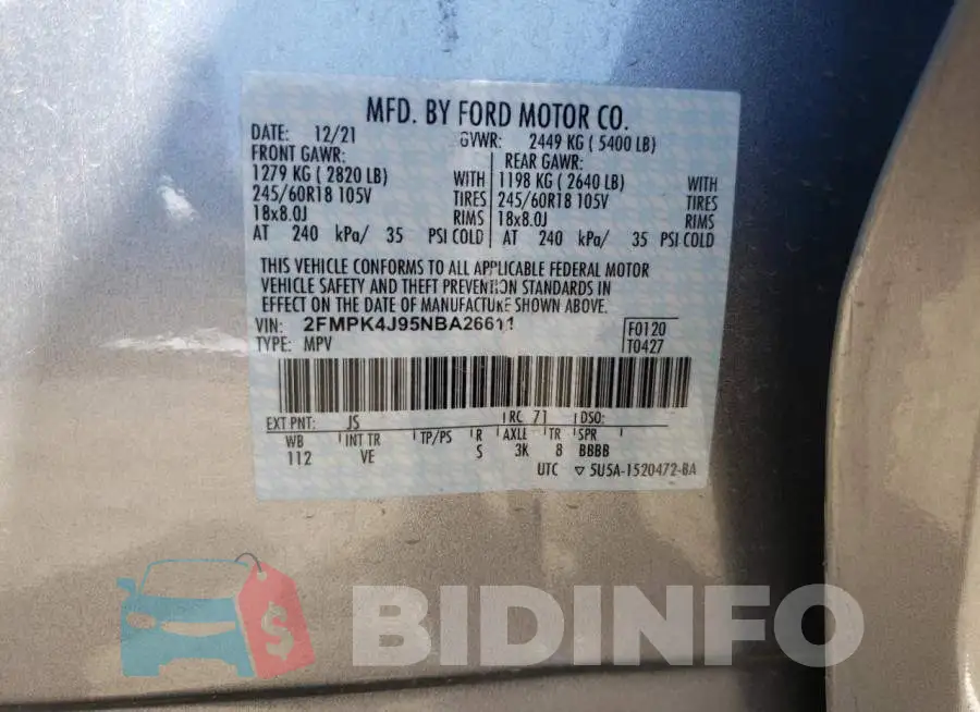 2FMPK4J95NBA26611 Photo# 10