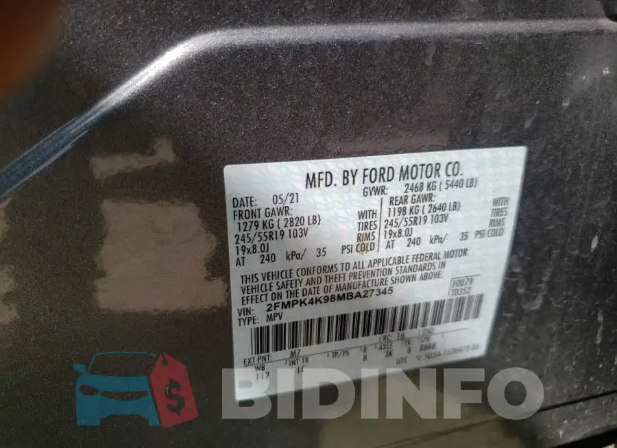 2FMPK4K98MBA27345 Photo# 10