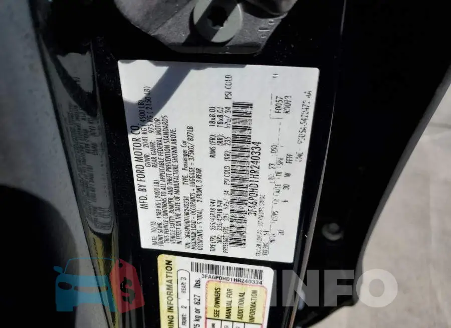 3FA6P0HD1HR240334 Photo# 10