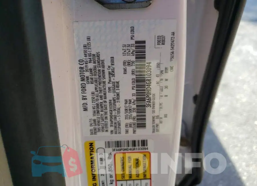 3FA6P0HD4GR103094 Photo# 10