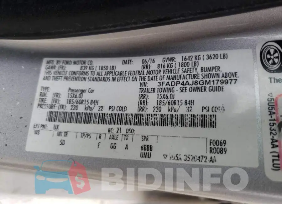 3FADP4AJ8GM179977 Photo# 10