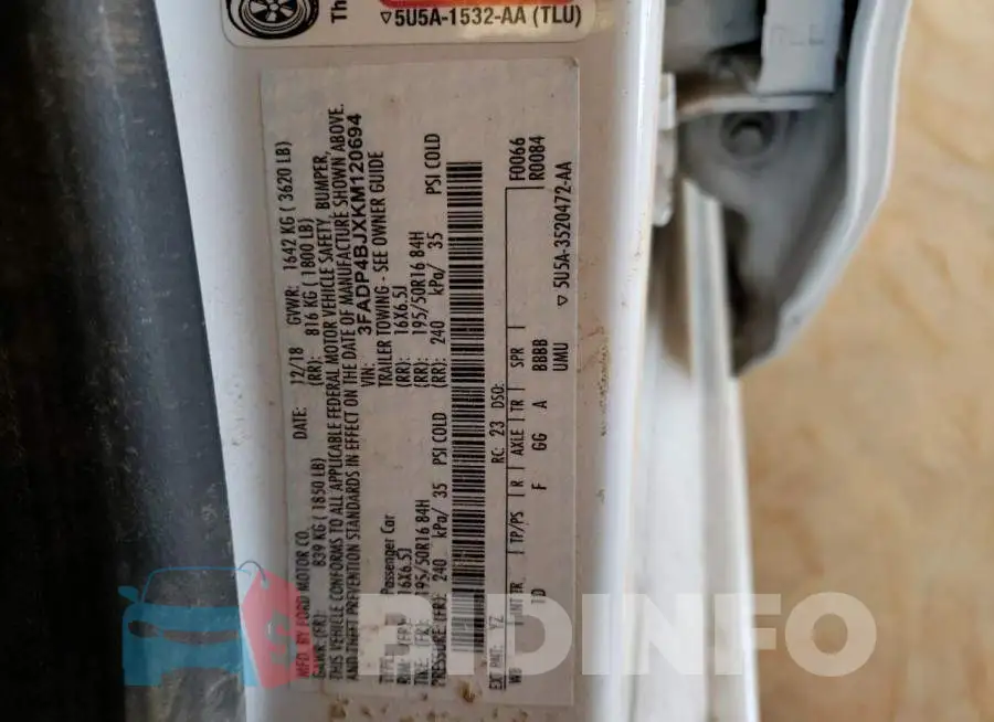 3FADP4BJXKM120694 Photo# 10