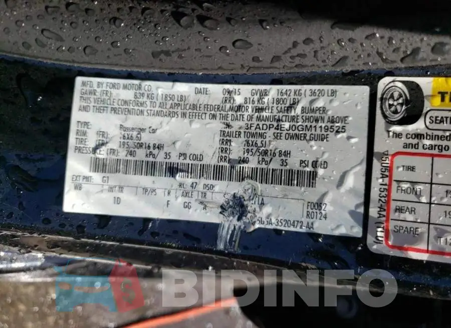 3FADP4EJ0GM119525 Photo# 10