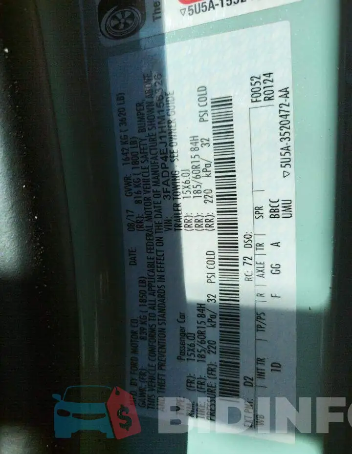 3FADP4EJ1HM156326 Photo# 10
