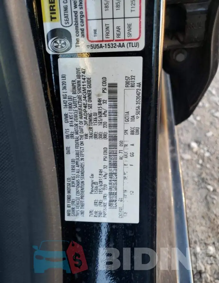 3FADP4EJ4GM114747 Photo# 10