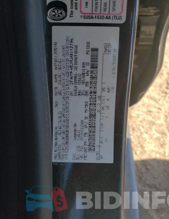 3FADP4EJ8JM112796 Photo# 10