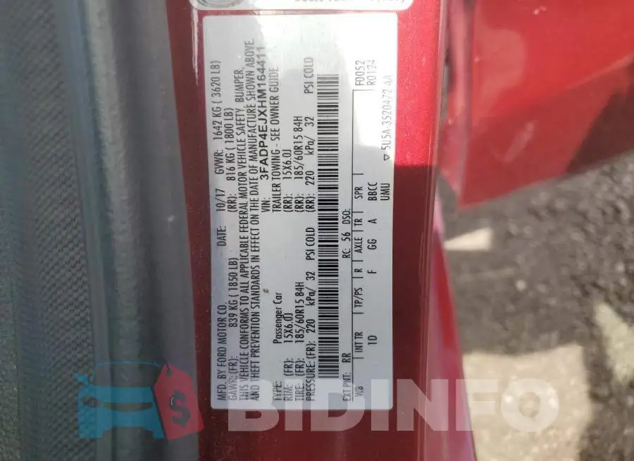 3FADP4EJXHM164411 Photo# 10
