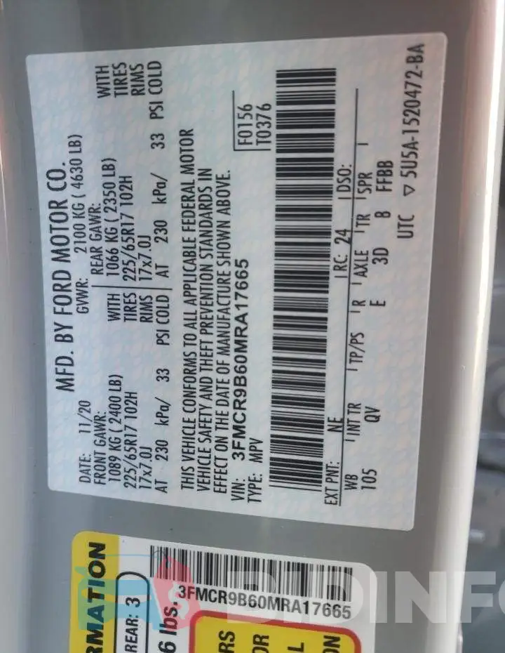 3FMCR9B60MRA17665 Photo# 10