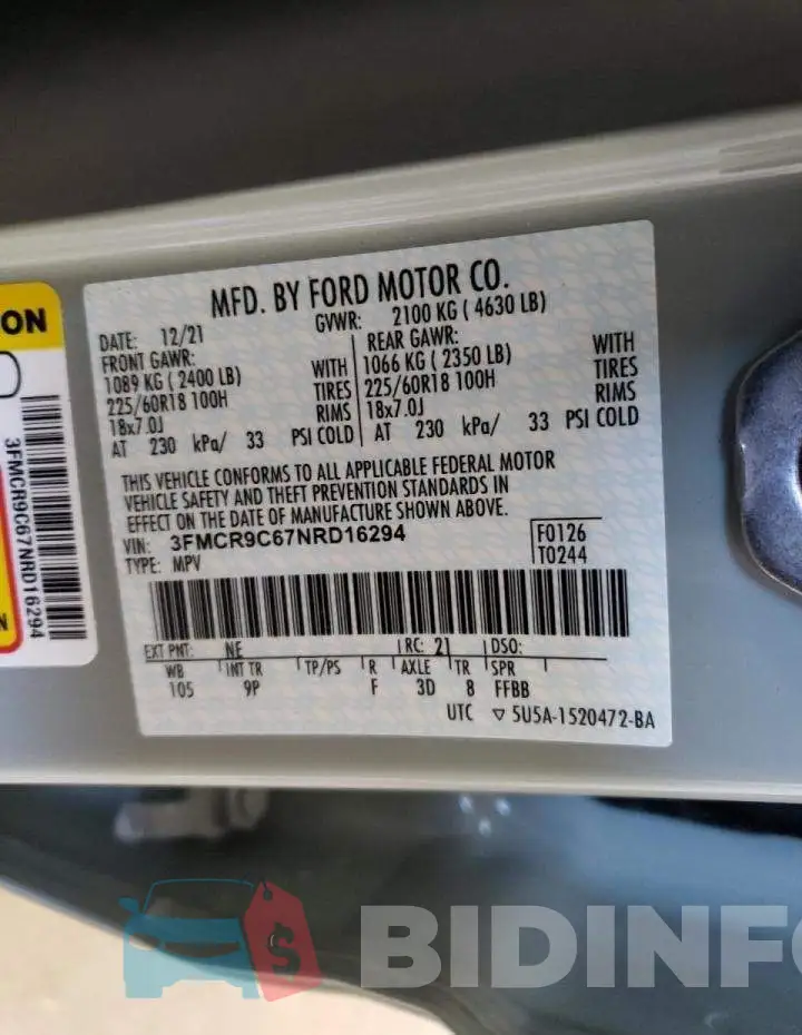 3FMCR9C67NRD16294 Photo# 10