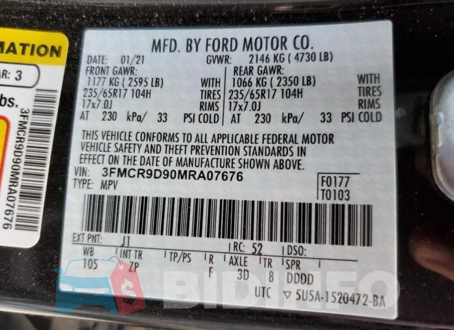 3FMCR9D90MRA07676 Photo# 10