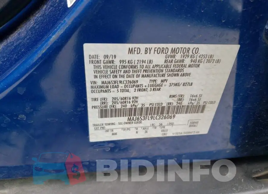 MAJ6S3FL9LC326069 Photo# 10