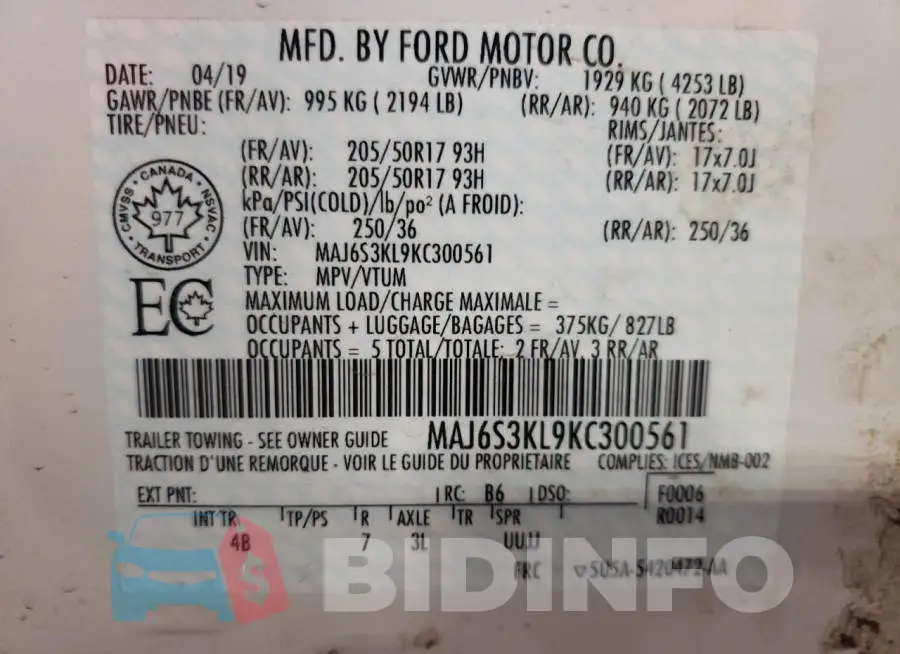 MAJ6S3KL9KC300561 Photo# 10