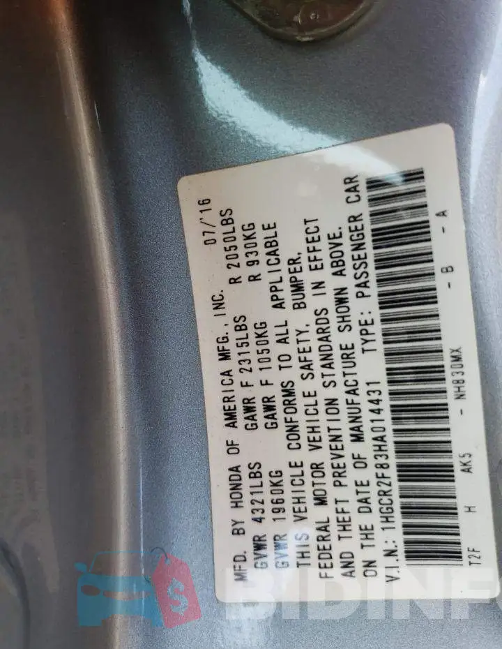 1HGCR2F83HA014431 Photo# 10