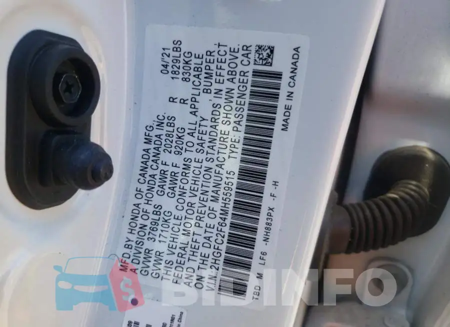 2HGFC2F64MH559515 Photo# 10