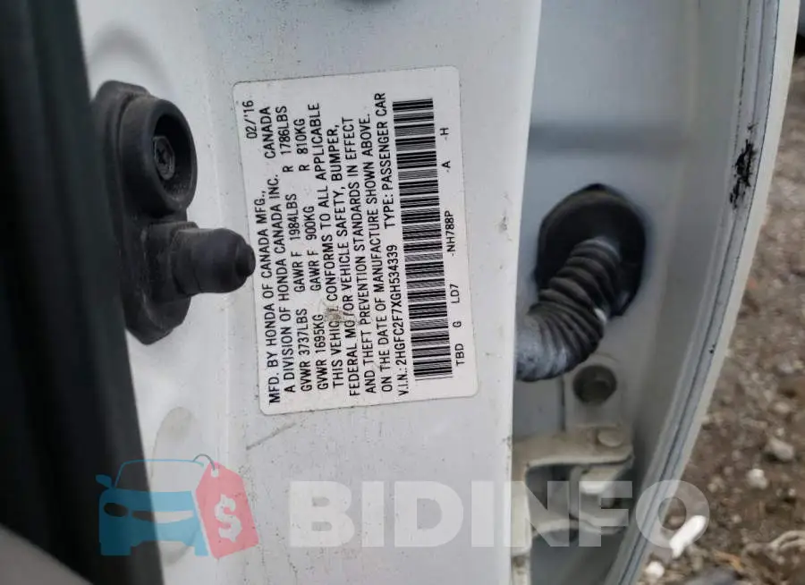 2HGFC2F7XGH534339 Photo# 10