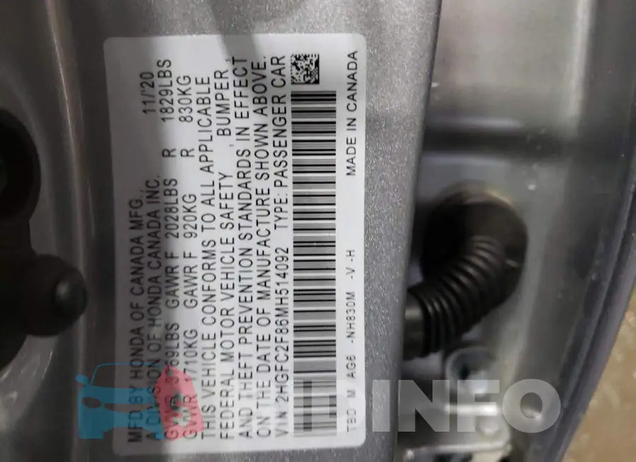 2HGFC2F86MH514092 Photo# 10