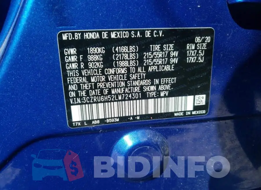 3CZRU6H52LM724301 Photo# 10
