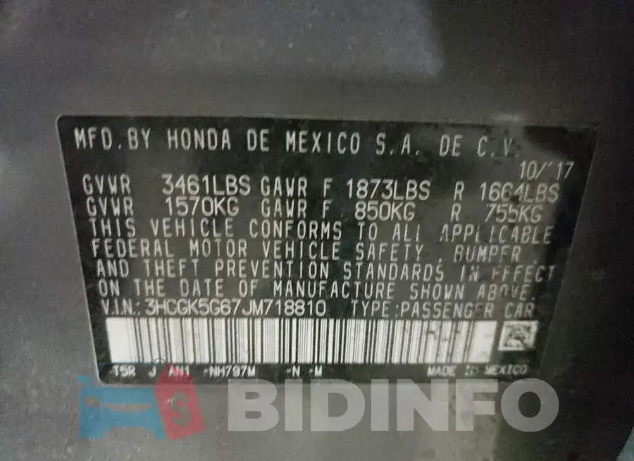 3HGGK5G67JM718810 Photo# 10