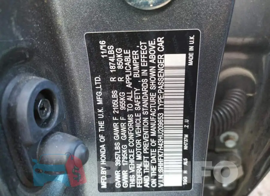 SHHFK7H43HU209653 Photo# 10
