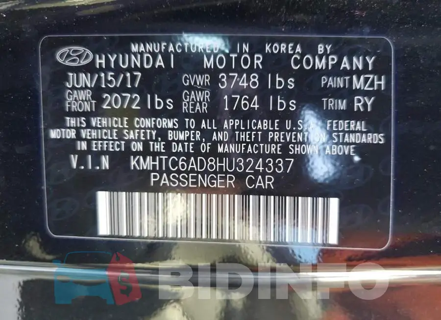 KMHTC6AD8HU324337 Photo# 10