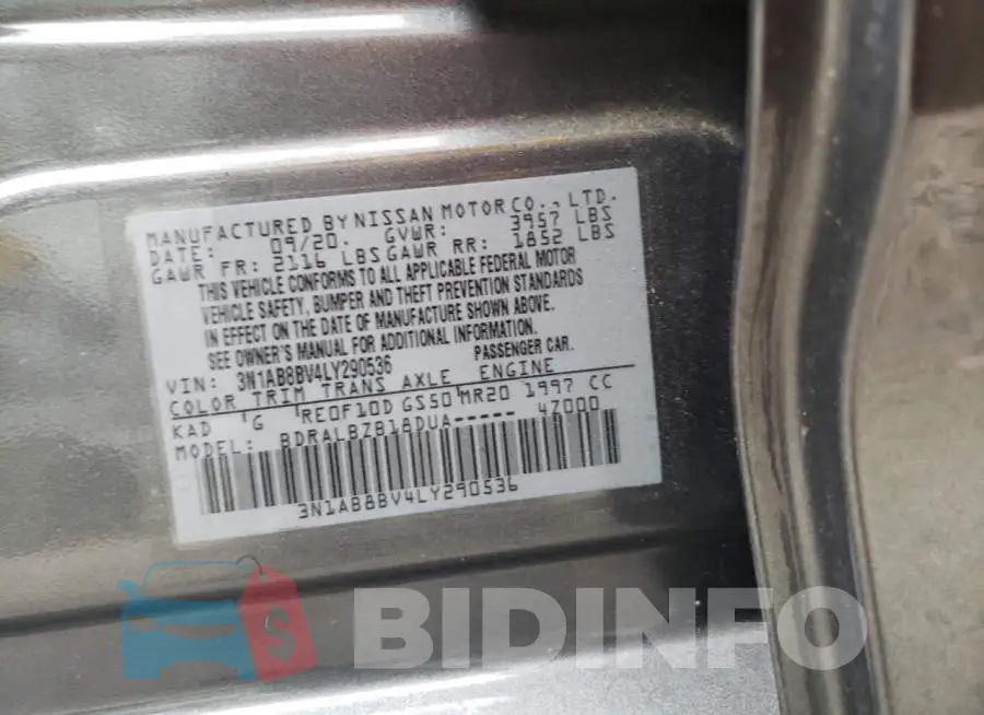 3N1AB8BV4LY290536 Photo# 10