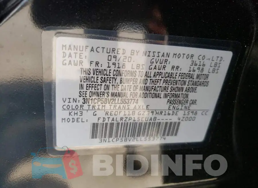 3N1CP5BV2LL553774 Photo# 10