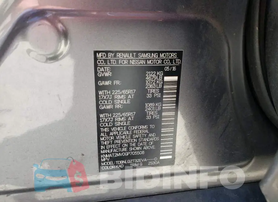 KNMAT2MV0GP705508 Photo# 10