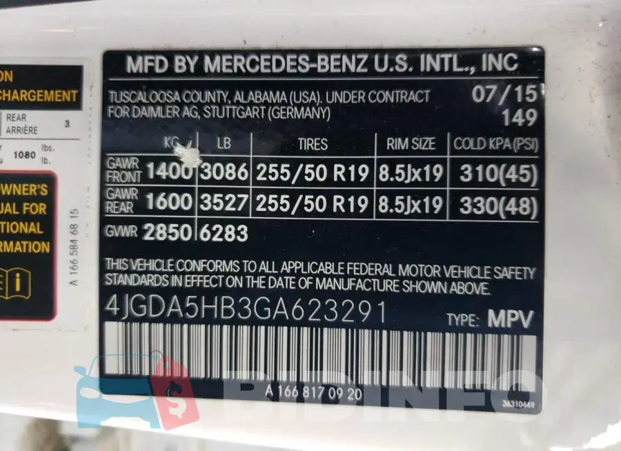 4JGDA5HB3GA623291 Photo# 10
