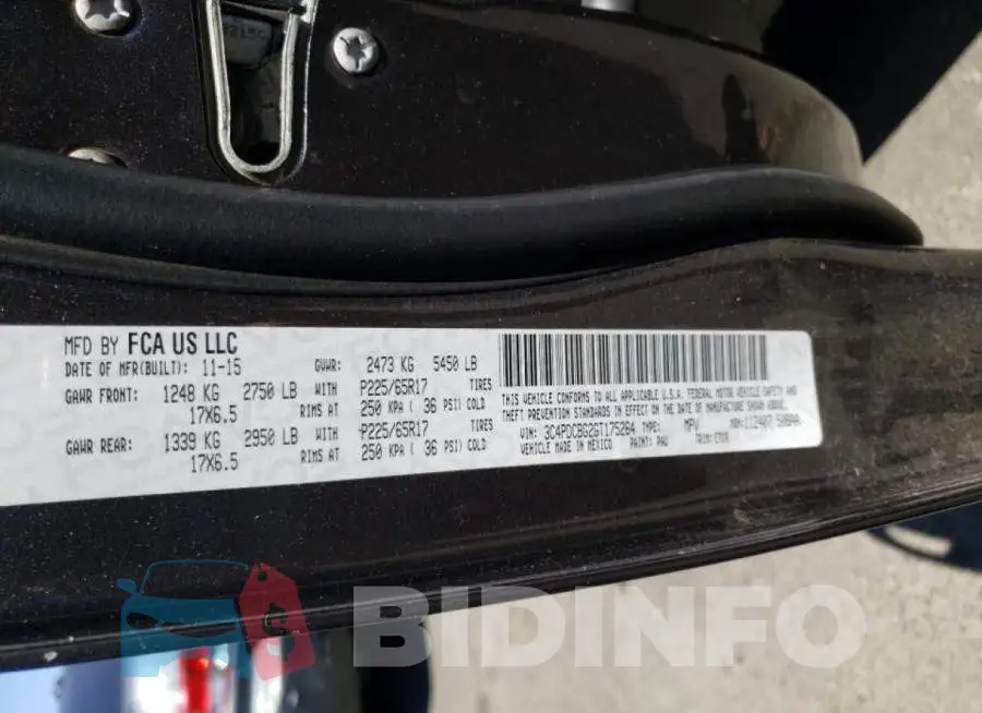 3C4PDCBG2GT175264 Photo# 10