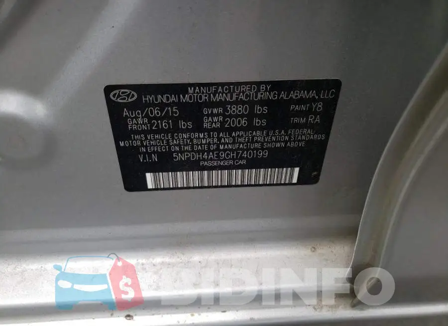 5NPDH4AE9GH740199 Photo# 10