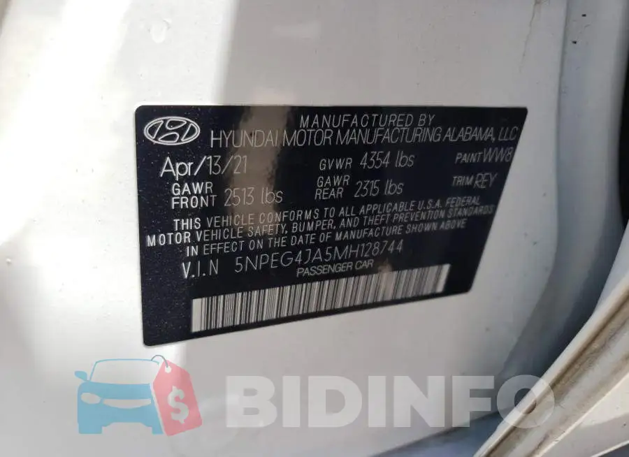 5NPEG4JA5MH128744 Photo# 10 5NPEG4JA5MH128744 Photo# 10