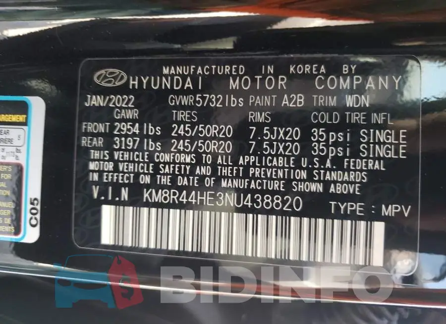 KM8R44HE3NU438820 Photo# 10