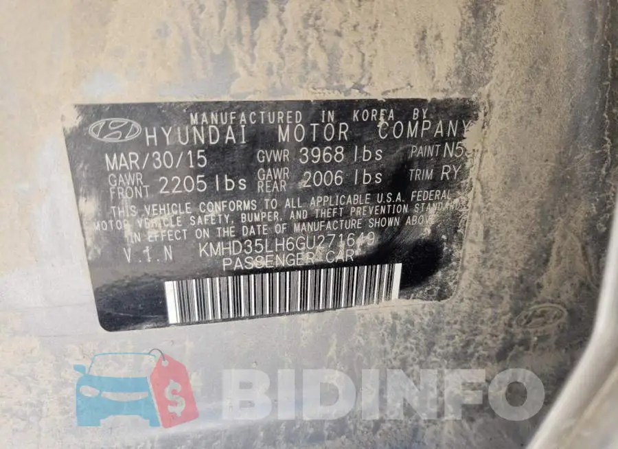 KMHD35LH6GU271649 Photo# 10