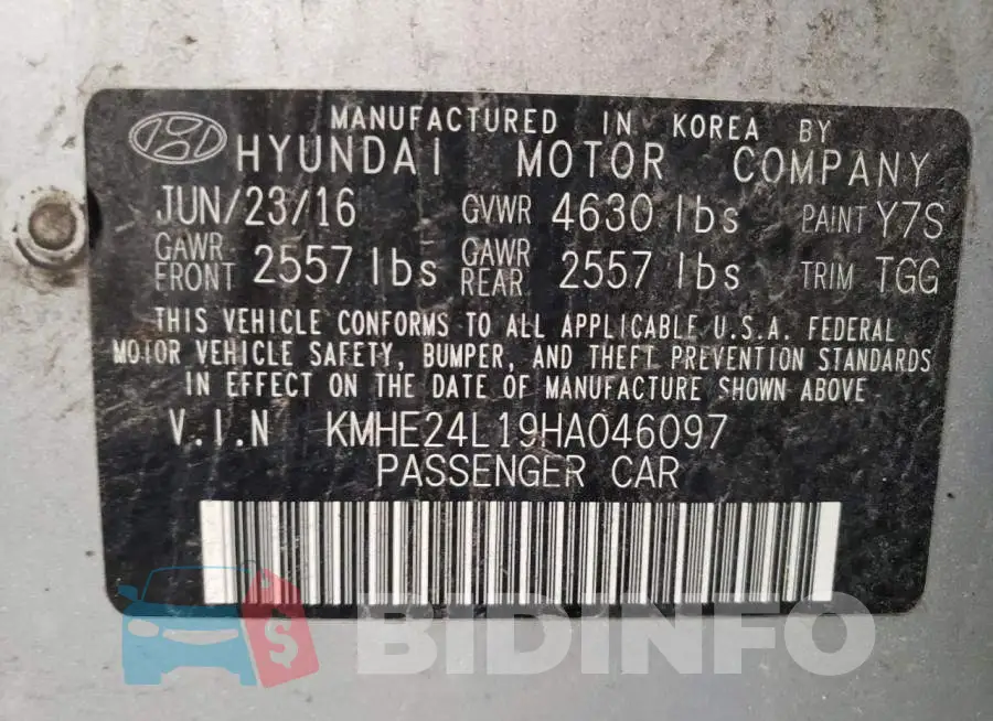 KMHE24L19HA046097 Photo# 10