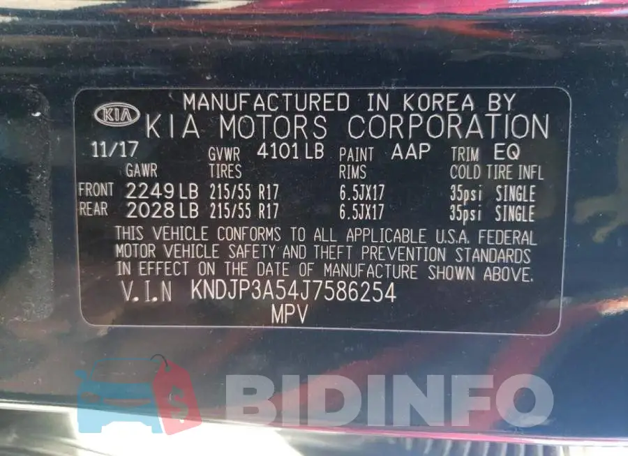 KNDJP3A54J7586254 Photo# 10