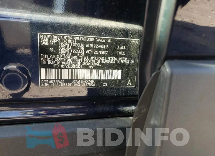 2T3P1RFV3LC080821 Photo# 10