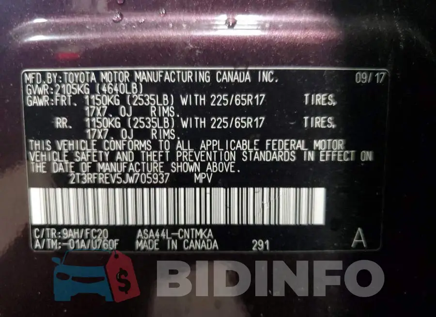 2T3RFREV5JW705937 Photo# 10