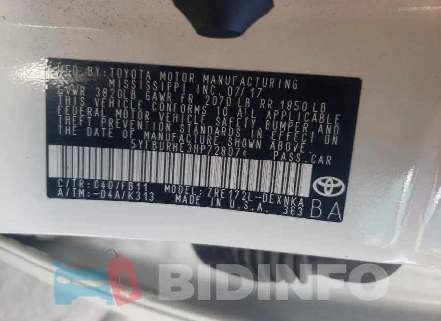 5YFBURHE3HP728074 Photo# 10
