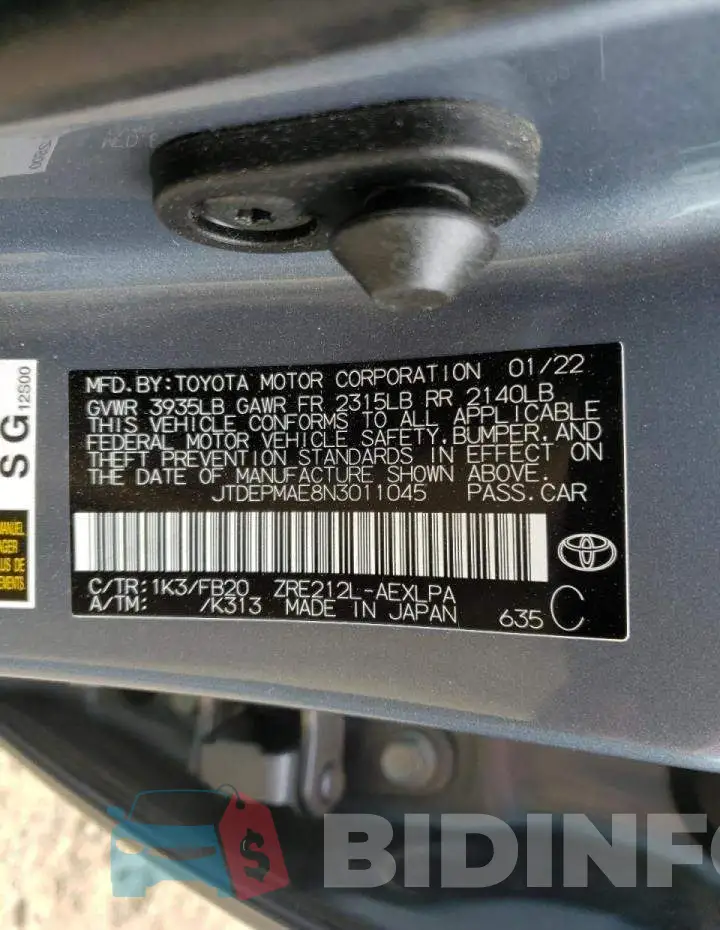 JTDEPMAE8N3011045 Photo# 10