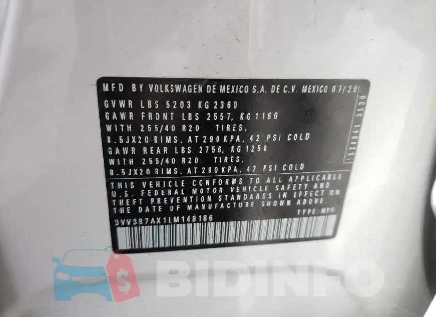 3VV3B7AX1LM148186 Photo# 10 3VV3B7AX1LM148186 Photo# 10