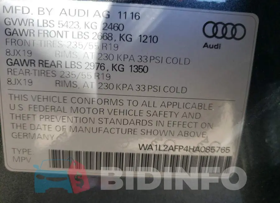 WA1L2AFP4HA085765 Photo# 10 WA1L2AFP4HA085765 Photo# 10