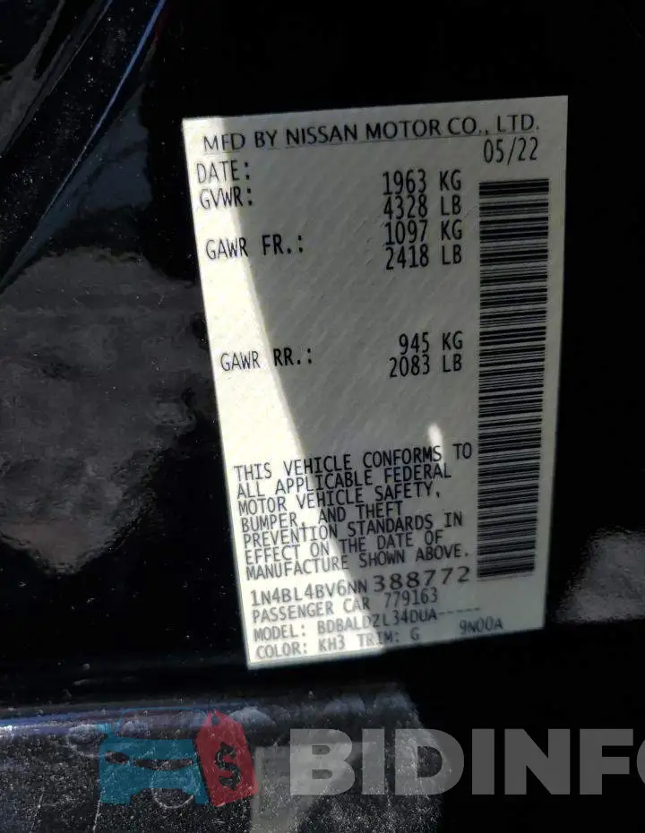 1N4BL4BV6NN388772 Photo# 10