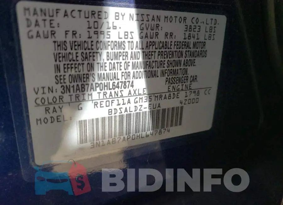 3N1AB7AP0HL647874 Photo# 10
