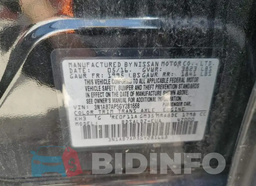 3N1AB7AP5GY281668 Photo# 10