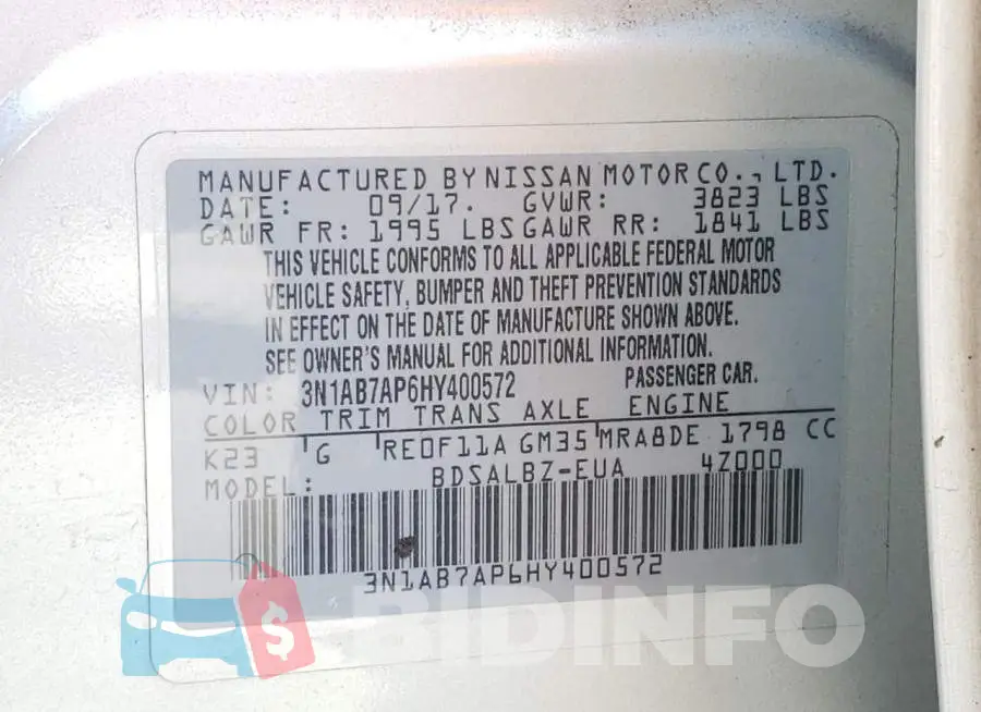 3N1AB7AP6HY400572 Photo# 10